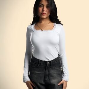 White square lace top