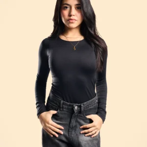 Black long sleeve basic top