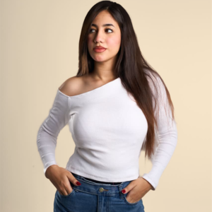 White one shoulder cotton top
