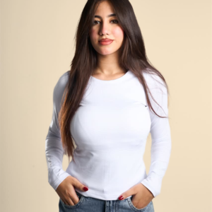 White long sleeve basic top